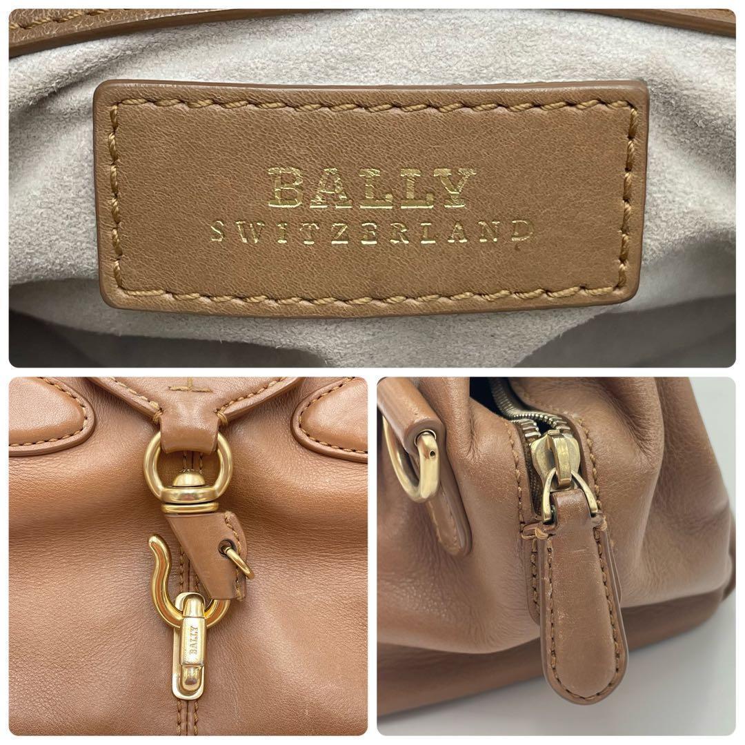 良品✨バリー ハンドバッグ オールレザー 本革 ロゴ金具 キャメル