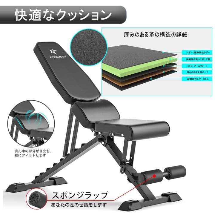 トレーニングベンチ フラットインクラインベンチ 折りたたみ式
