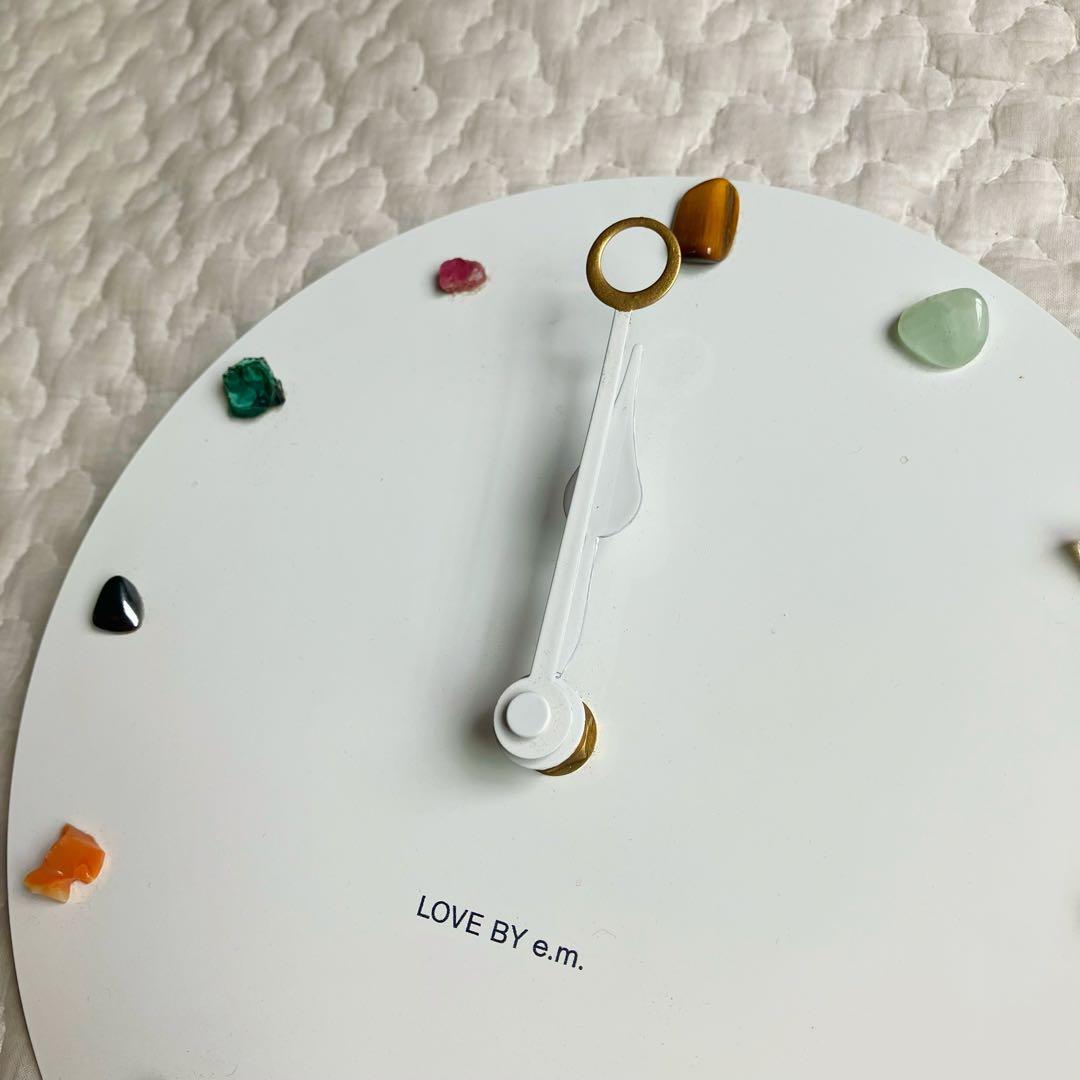 LOVE BY e.m. 壁掛け時計 ウォールクロック 鉱物 鉱石 天然石 白