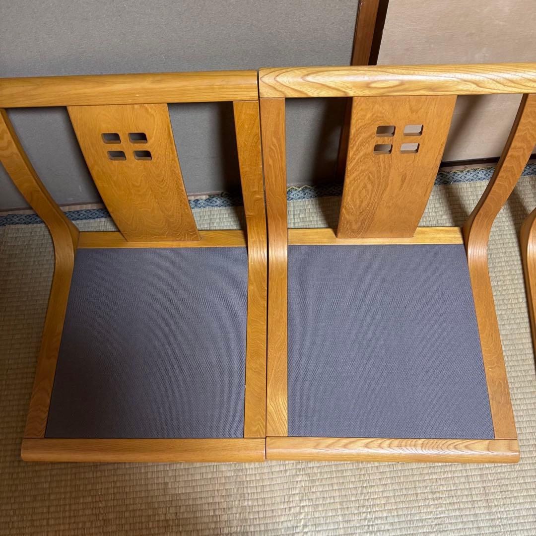 【送料込】光製作所 木製　高級座椅子　4脚セット　和室　昭和レトロ　肘置き