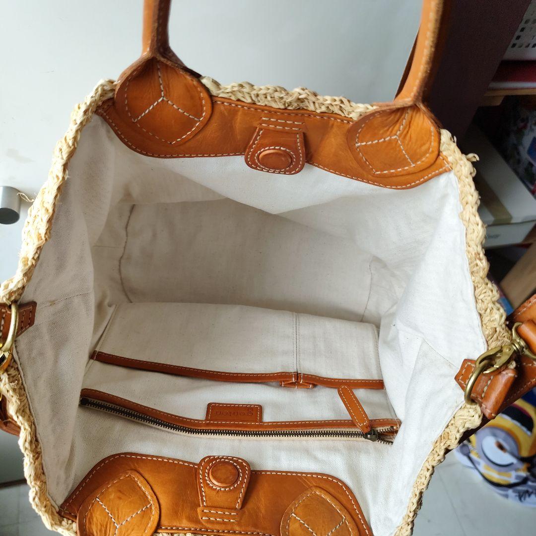 genten ゲンテン　カゴバッグ 2way ショルダーバッグ　レザー