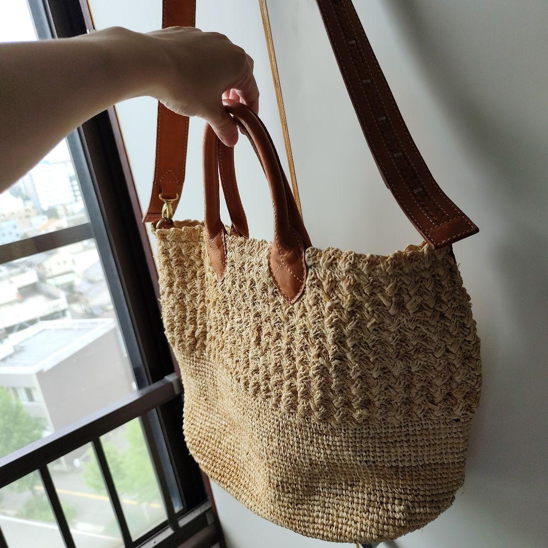 genten ゲンテン　カゴバッグ 2way ショルダーバッグ　レザー