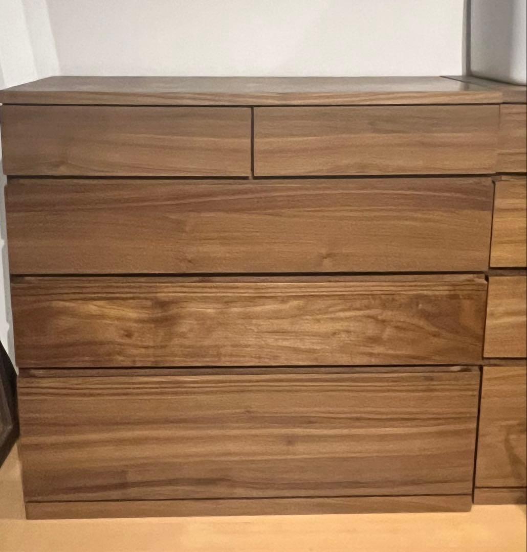 MUJI 木製チェスト 4段 ウォールナット 88cm