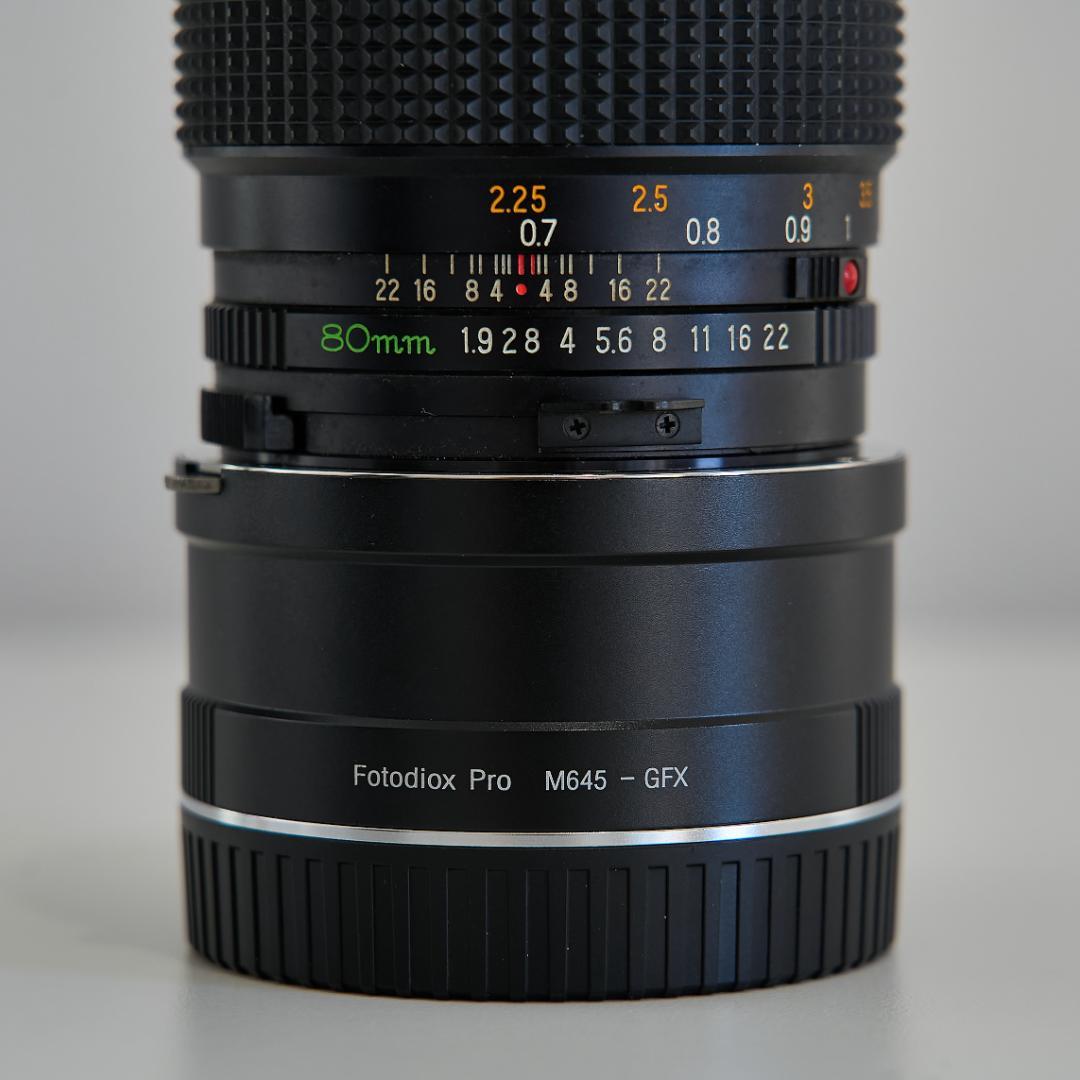 レンズ(単焦点) MAMIYA SEKOR C 80mm f1.9 + Fotodiox GFX