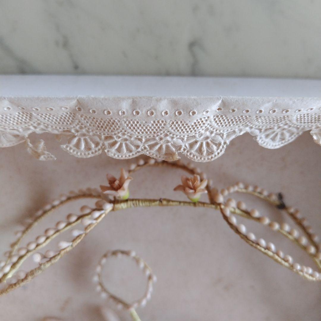 フランスアンティーク　ワックスフラワー花冠セット