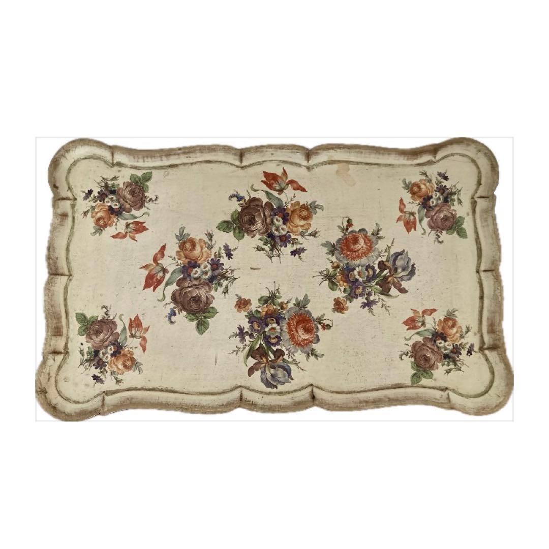 ITALYヴィンテージflorentineフローレンタイン花柄ネストテーブル難有