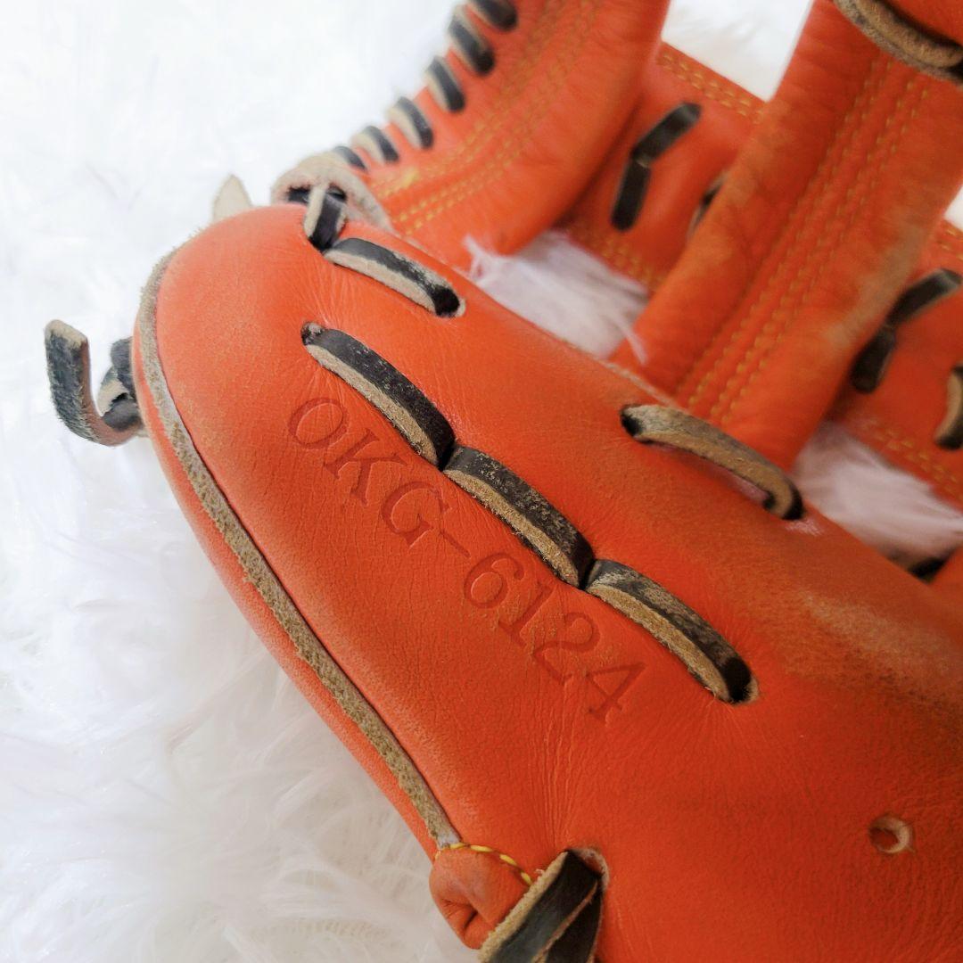 Hi-Gold OKG-6124己極軟式グラブ二塁手遊撃手Fオレンジ右投げ野球用
