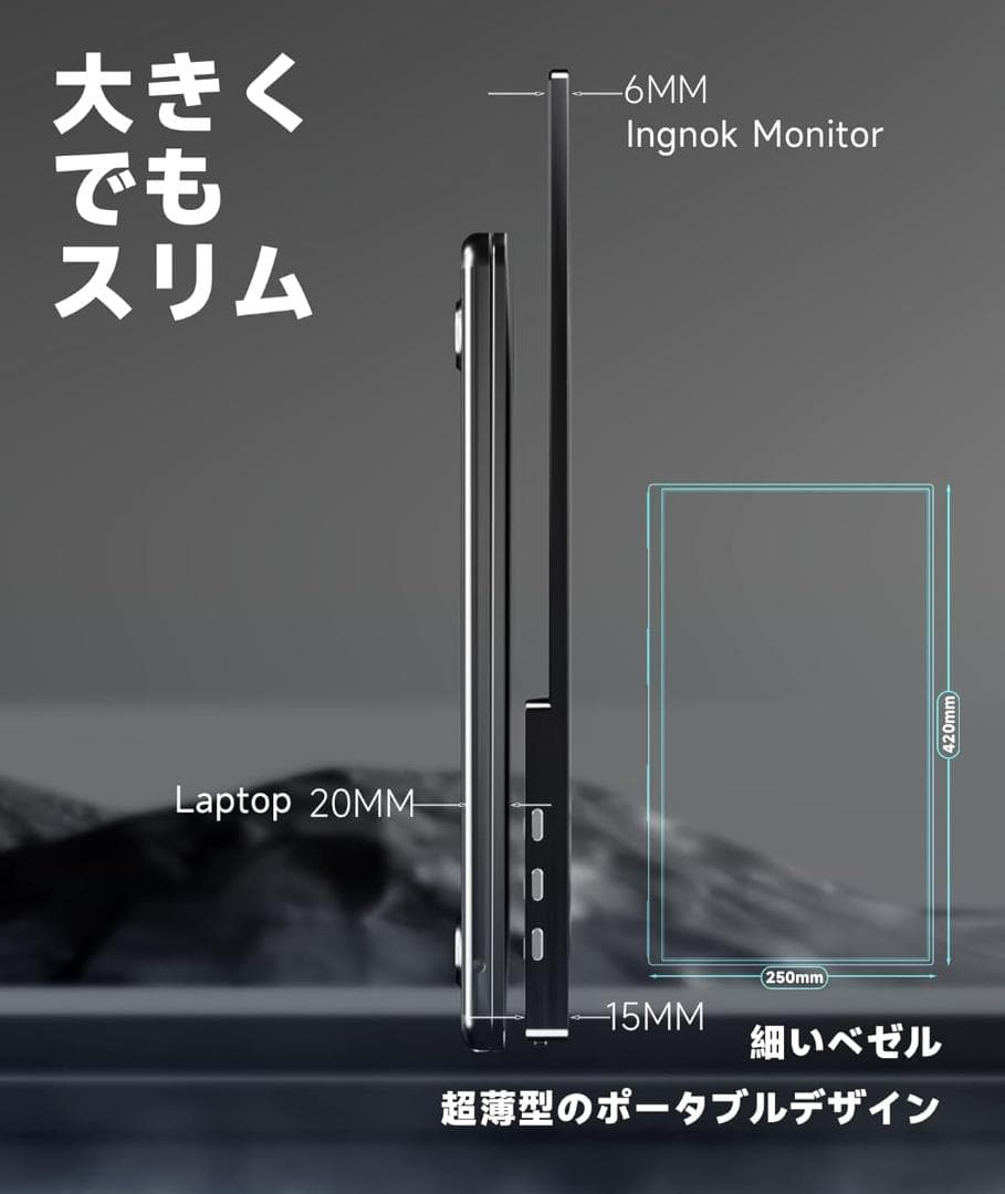 【新品未開封】 Ingnok モバイルモニター 18.5インチ フルHD IPS