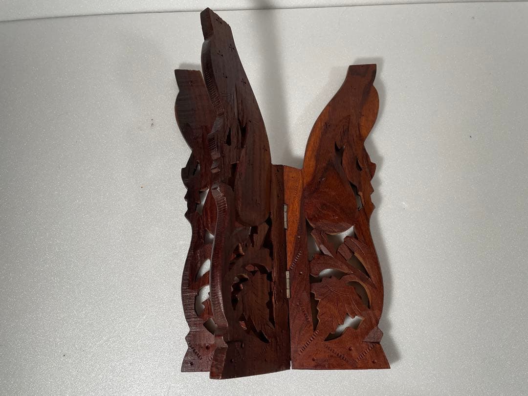 木製の葉模様トレイとスタンドセット