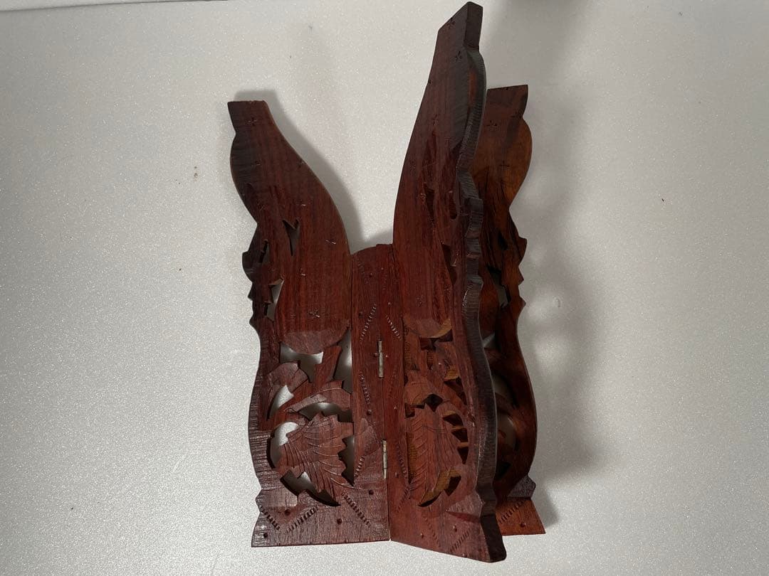 木製の葉模様トレイとスタンドセット