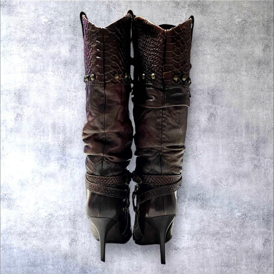 靴 00s y2k archive rosebud leather boots