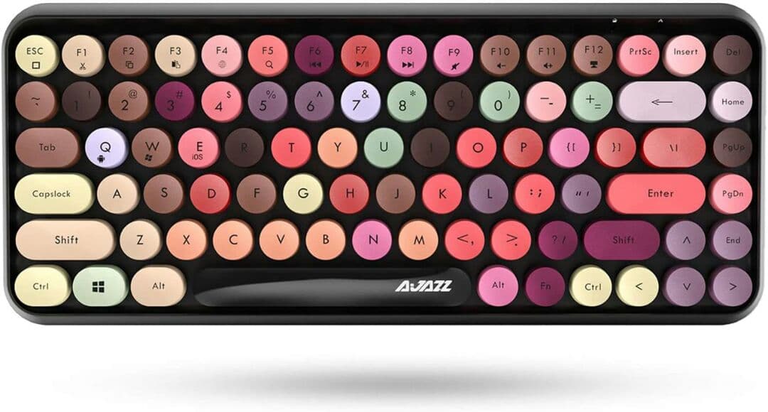 Ajazz ブルートゥース タブレット用キーボード かわいい レディースキーボ