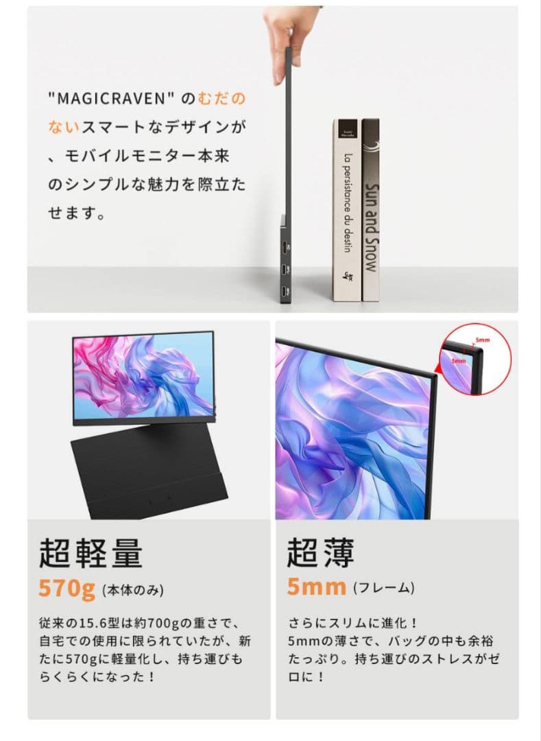【新品・未使用】モバイルモニター 15.6インチ ディスプレイ