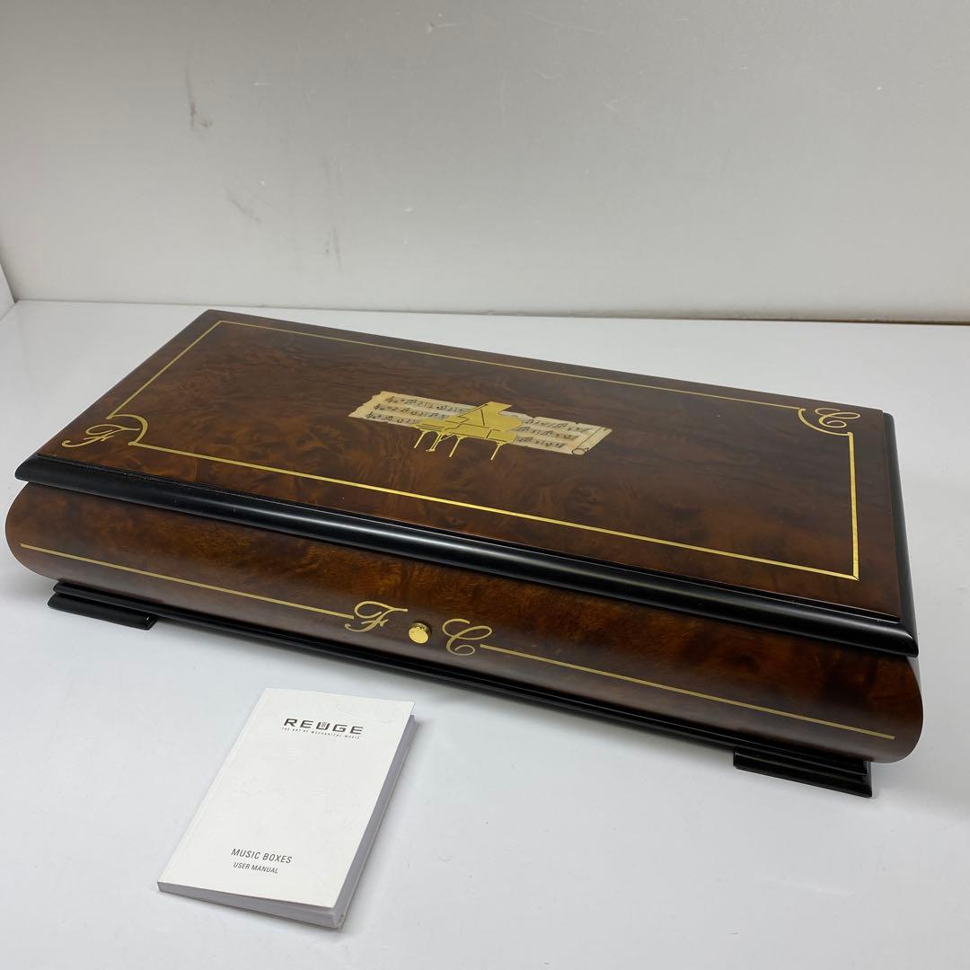 リュージュ50弁5曲　シリンダー式メカニカルオルゴール共箱東さ7-0219☆1F