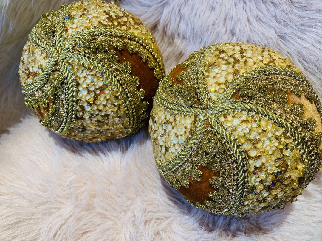 クリスマスオーナメント　ゴールド　ボール クリスマス用 2個セット