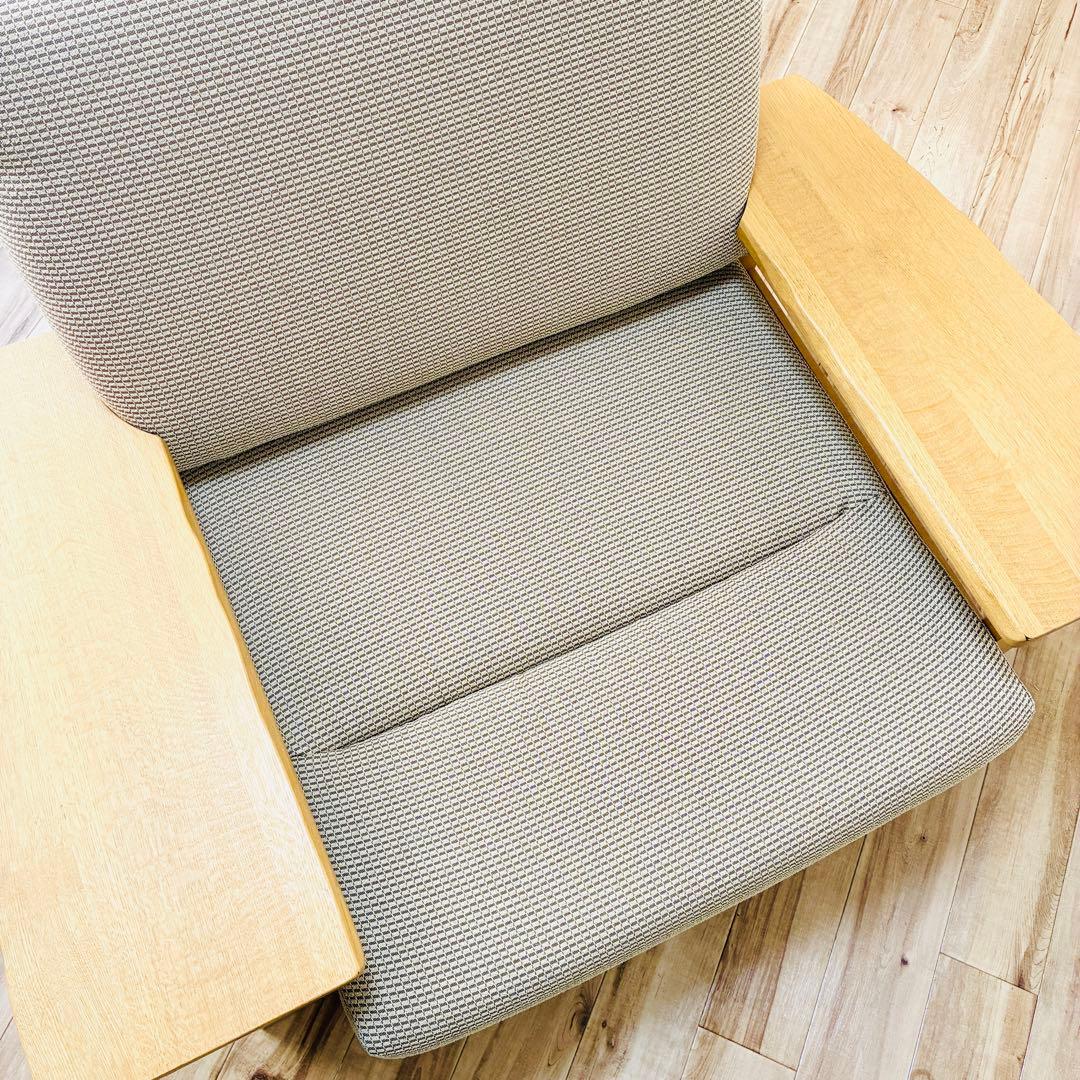 希少　ibata　イバタインテリア　一人掛け　ソファ　木製　マガジンラック付き