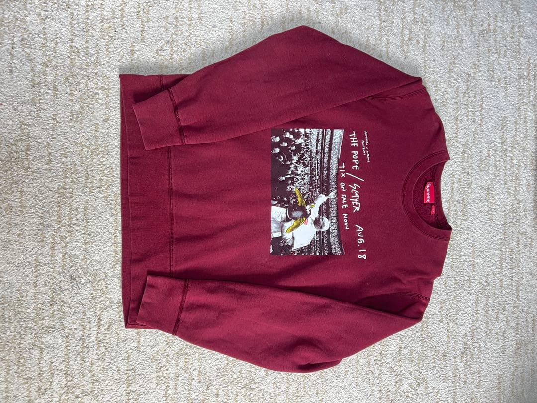 y*d様 Supreme ワインレッド　バーガンディ スウェット プリント付き