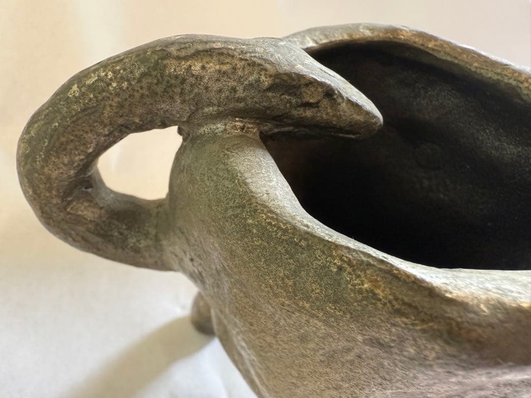 北村西望造1977年作品 干支　蛇　へび　ブロンズ製　ブロンズ 置物 時代物