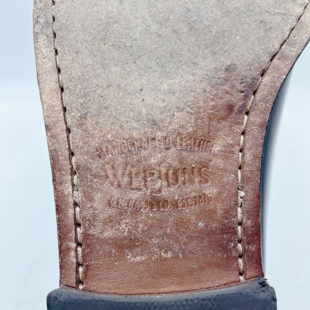 アッパー美品✨ジーエイチバス ローガン ペニーローファー ガラスレザー 黒 9