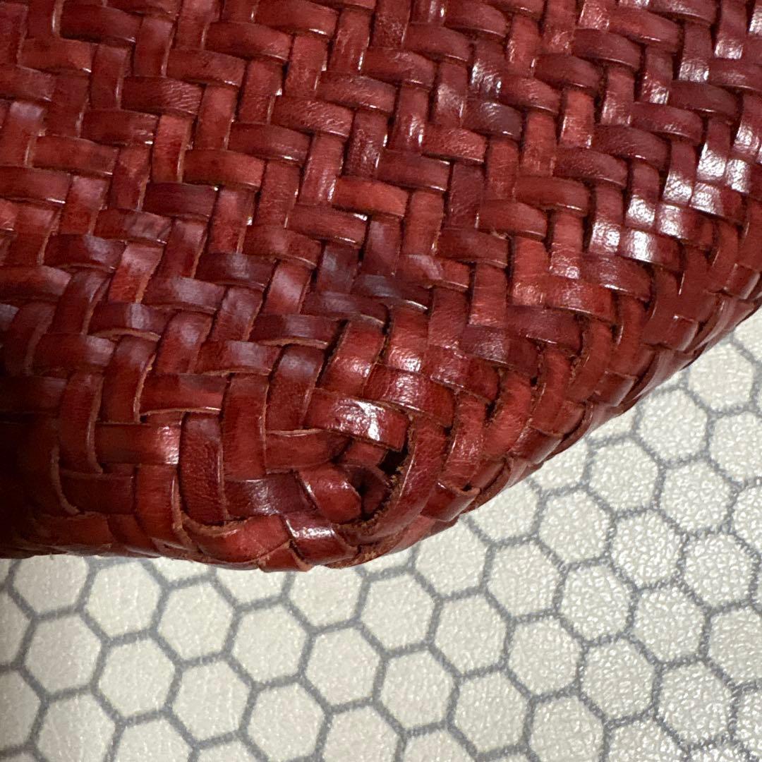 ドラゴンディフュージョン　カゴバッグ　ボルドー