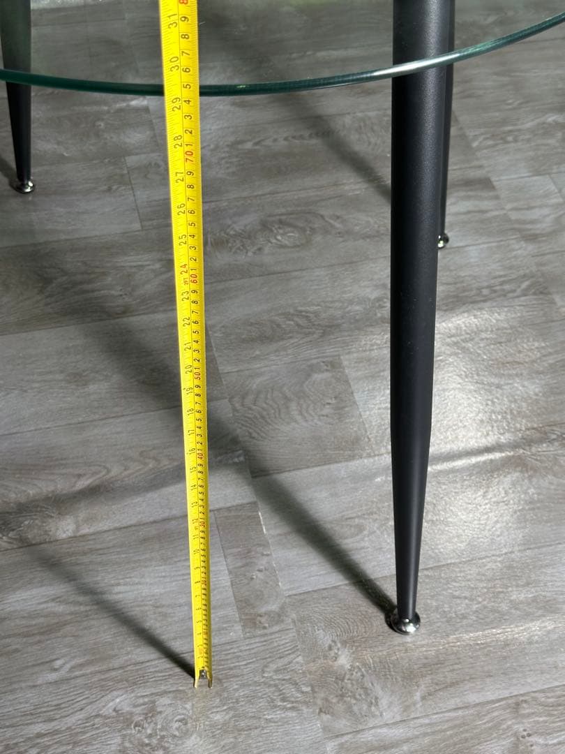 丸テーブル オシャレ 強化ガラス テーブル ラクラク組立 テーブル 新品