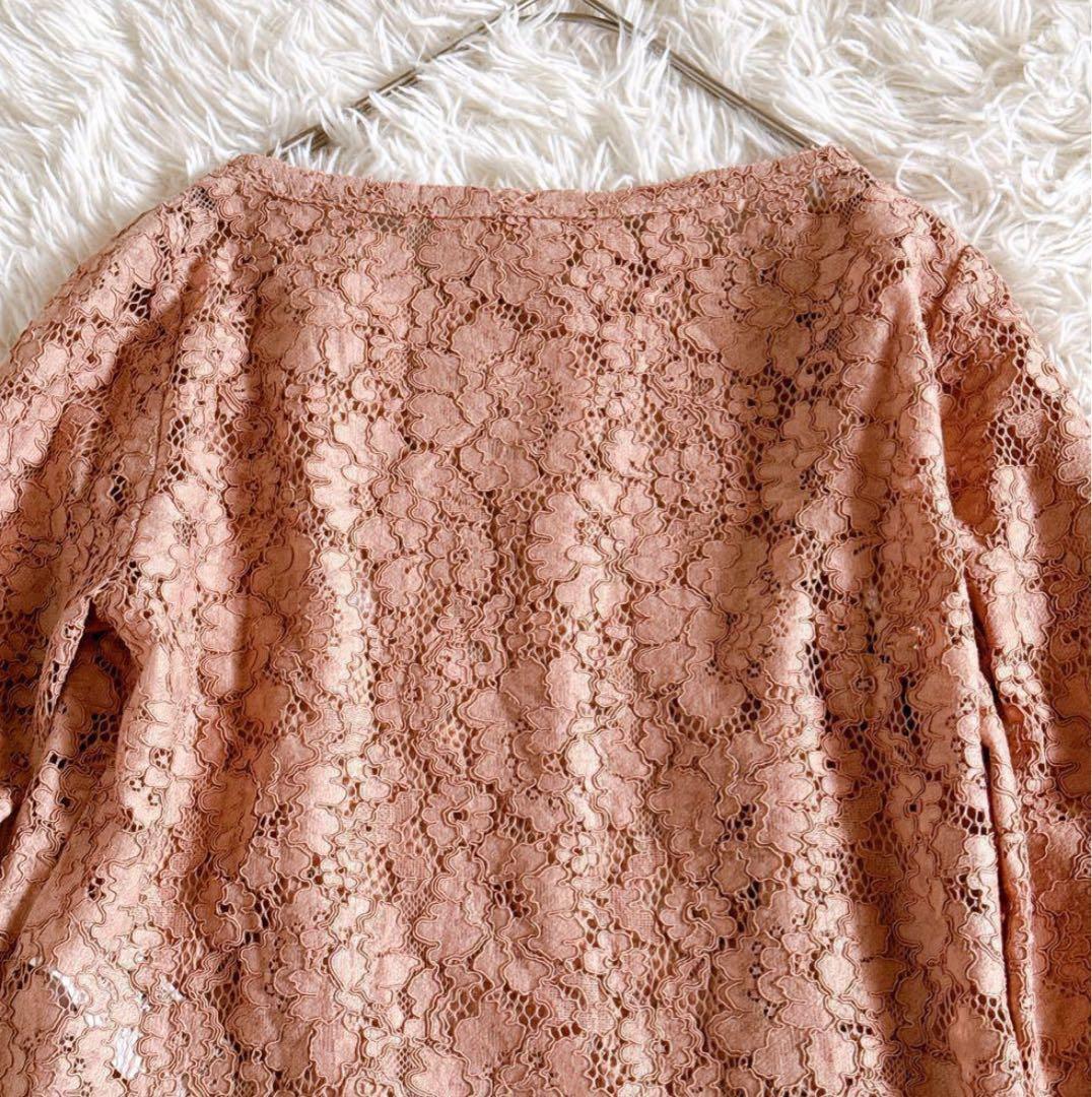 N°21 ヌメロヴェントゥーノ・サーモンピンクレースブラウス・フラワー刺繍