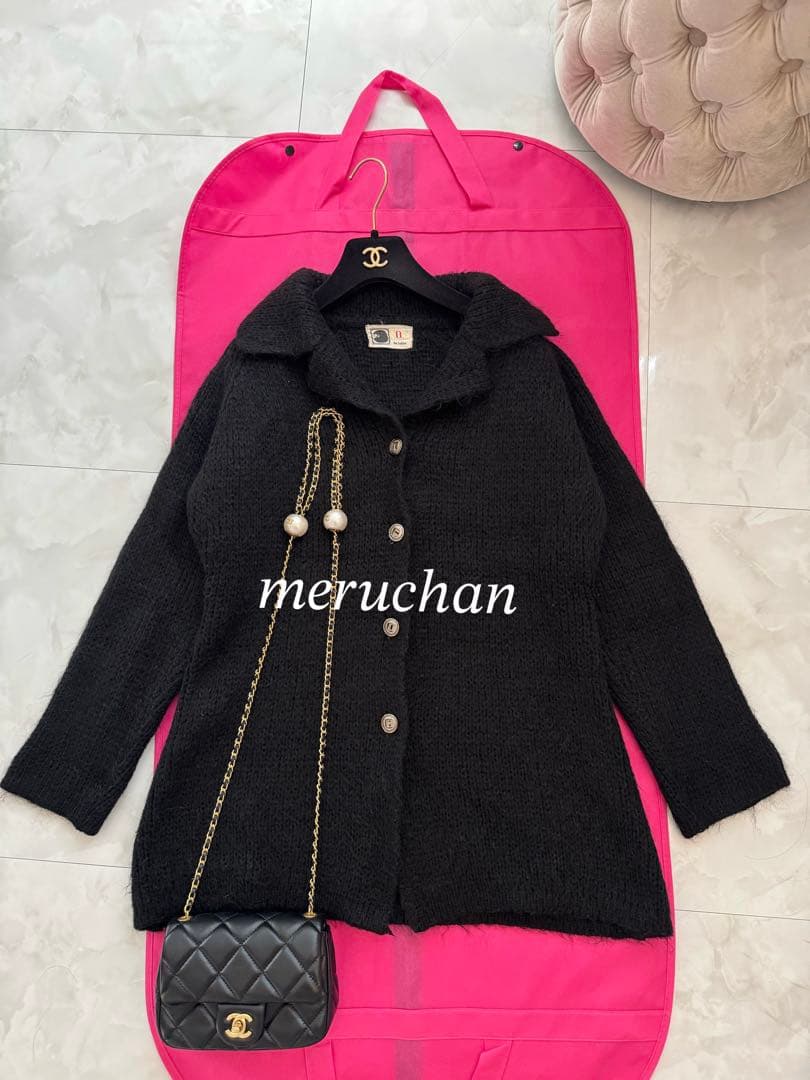 【美品】NON きれいめ♡厚手 襟付きニットカーディガン ニットジャケット