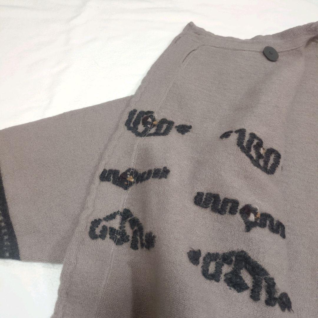 萌 MOYURU センソユニコ ウール ロングコート ポンチョ 刺繍 ゆったり