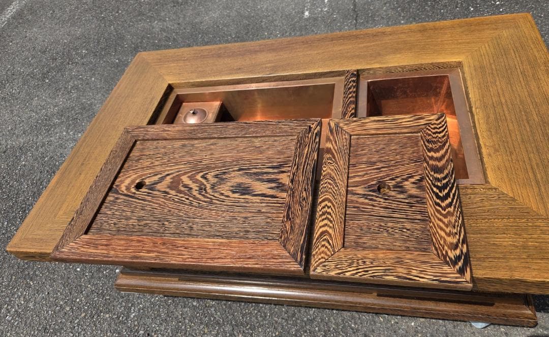 〈たのめる便・現状渡し〉タガヤサン 鉄刀木 角火鉢 長火鉢 囲炉裏