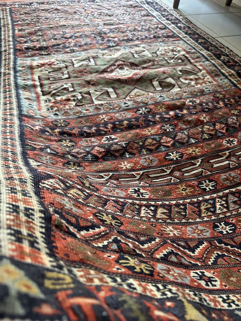 190×109 ヴィンテージラグ　手織　キリムラグ