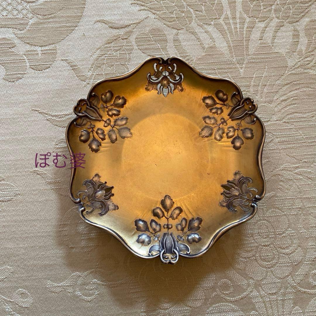 【カルディヤック】純銀＋ヴェルメイユ ／取り皿 銘々皿 ３枚／アール・ヌーヴォー