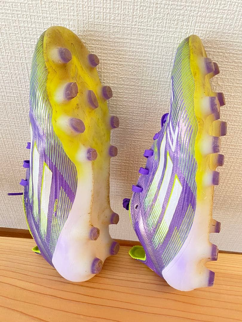 【中古】adidas PESO スパイク パープル/イエロー