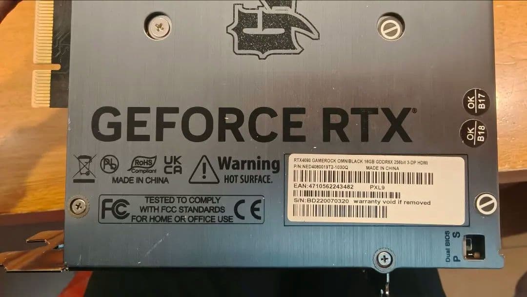 グラフィックボード・グラボ・ビデオカード Palit GeForce RTX4080 GAMEROCK OMNIBLACK