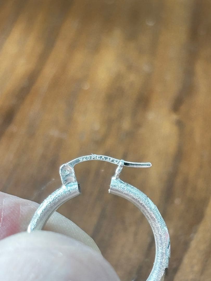 メキシコ タスコ製 Taxco シルバー925 総柄デザインフープピアス