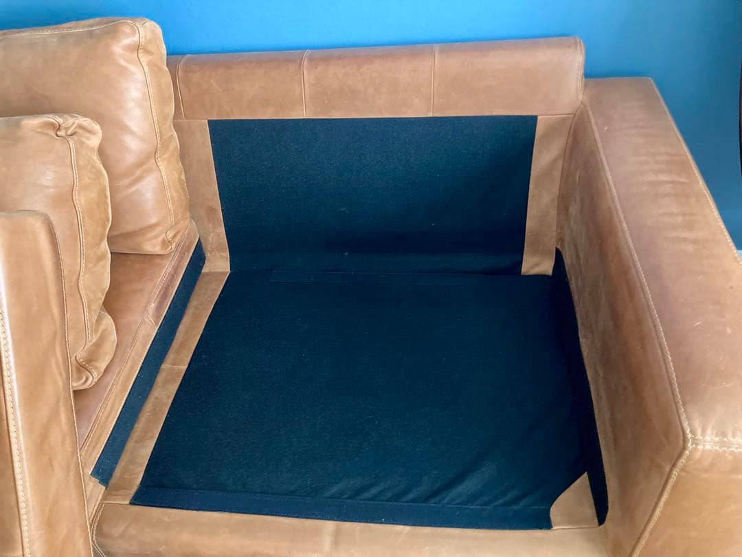 クラッシュゲート本革2.5人掛けソファ