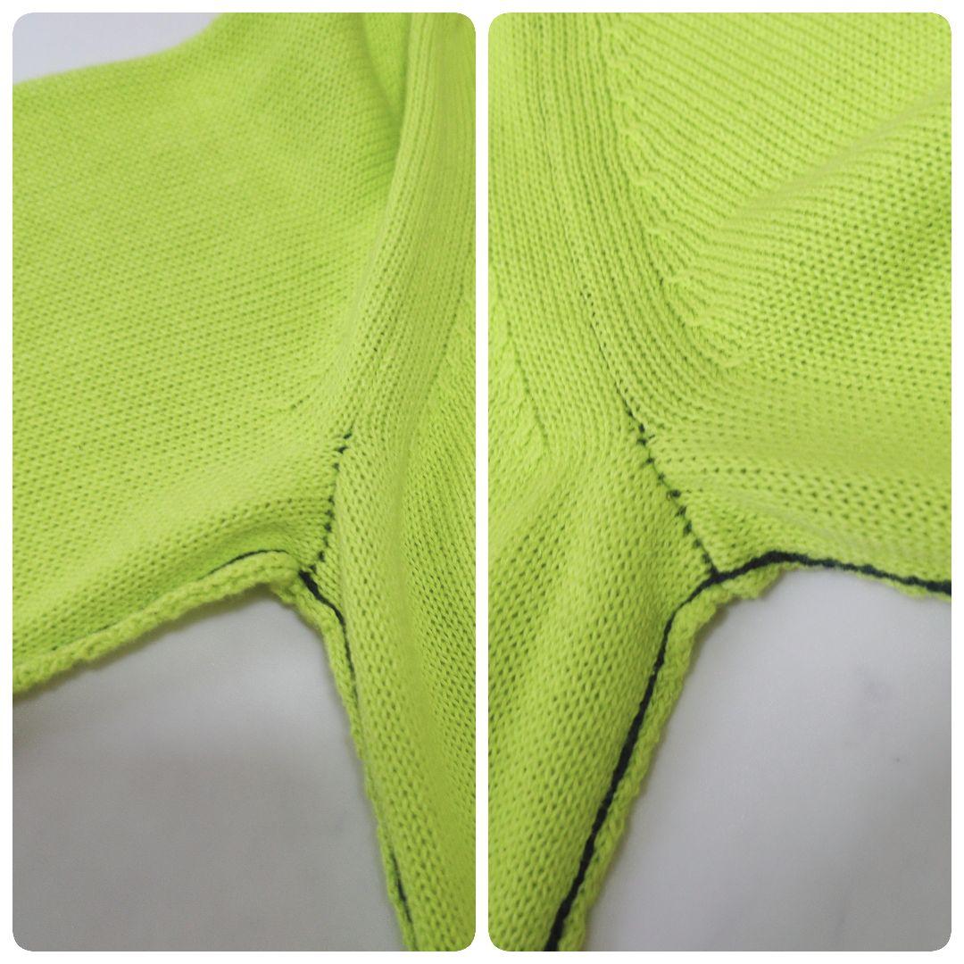 美品✨️パラスパレス 綿麻カーディガン ライムグリーン 配色 25ss