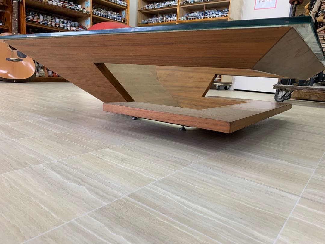 モダンガラス木製センターテーブル