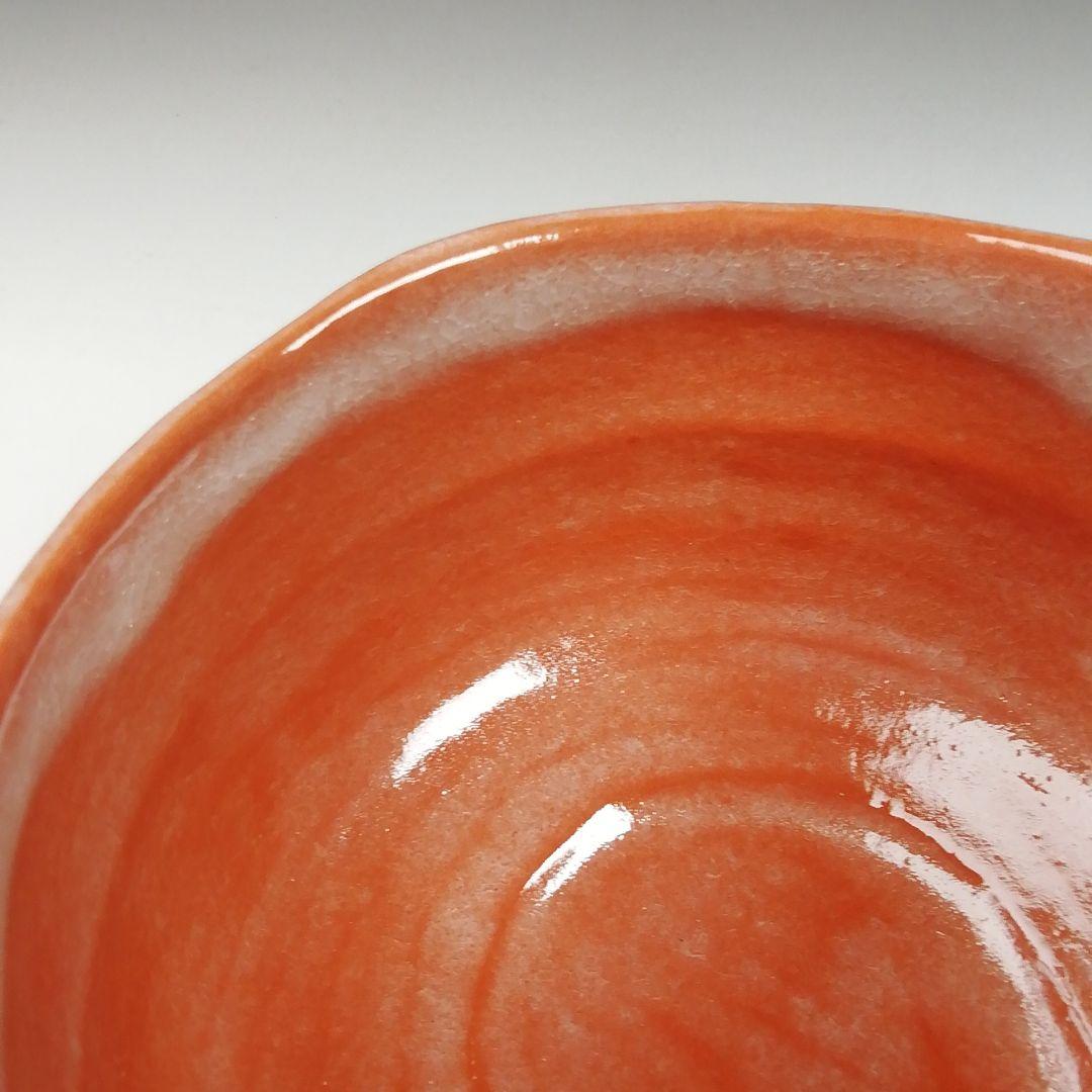 Ｔ３２　茶碗　『赤茶碗』『御題　車』『大野九行造』　共箱　抹茶碗　茶道具