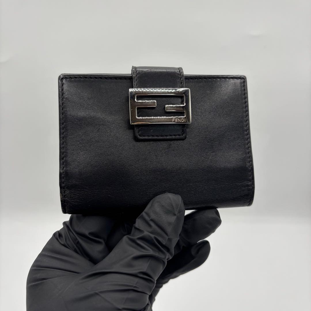 美品 FENDI フェンディ レザー 名刺入れ カードケース 財布 ブラック