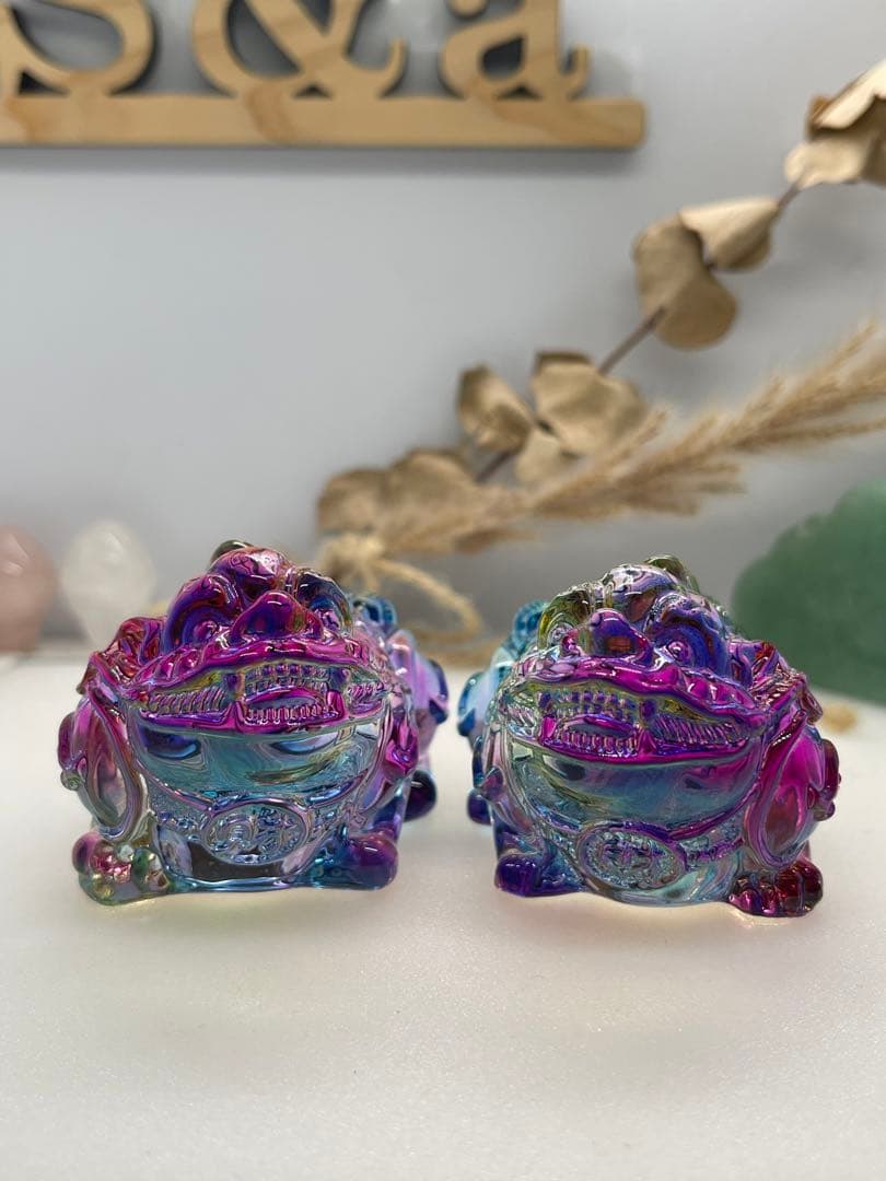 ひろみ様7【1926】貔貅セット 瑠璃  ガラス