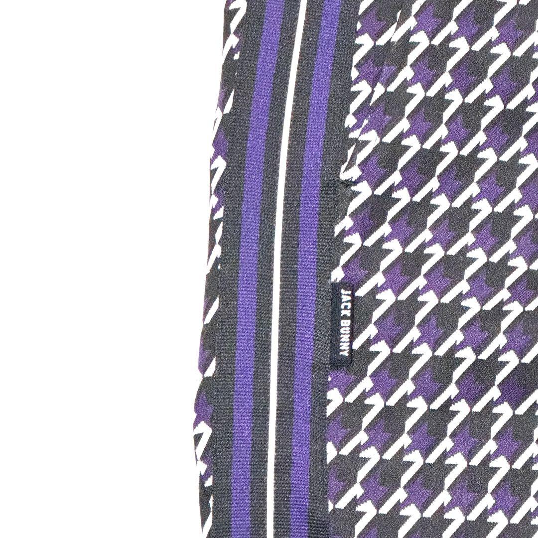 極美品 ジャックバニー 幾何学柄 パープル系 ゴルフパンツ 6サイズ