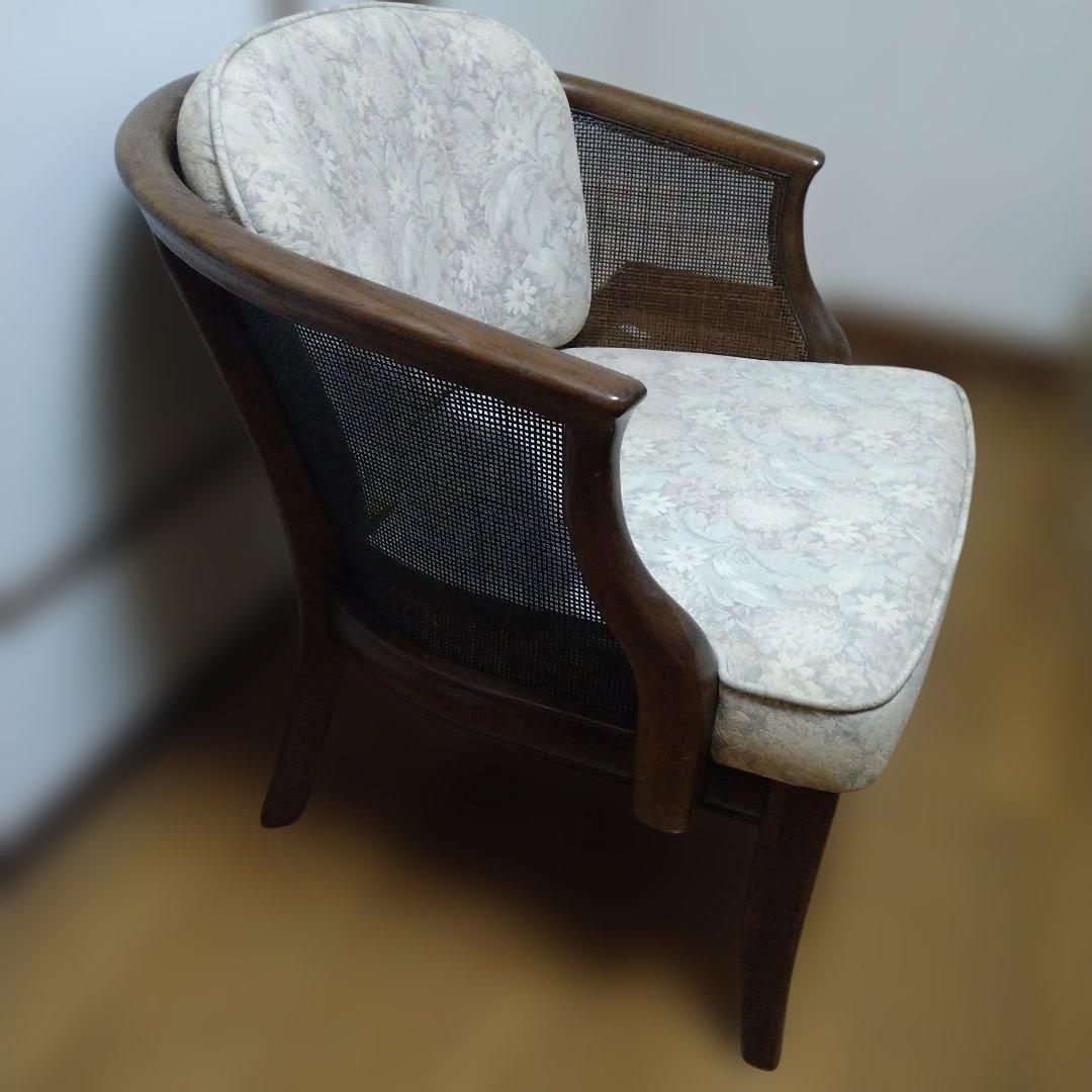 【昭和レトロ】カリモク　ドマーニ　アームチェア 木製フレーム