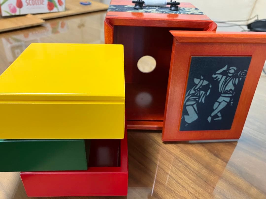 ①遊山箱（阿波踊りデザイン）