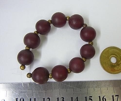 1400★B2102★ アンティーク　葡萄赤　ガラスビーズ　10P　とんぼ玉