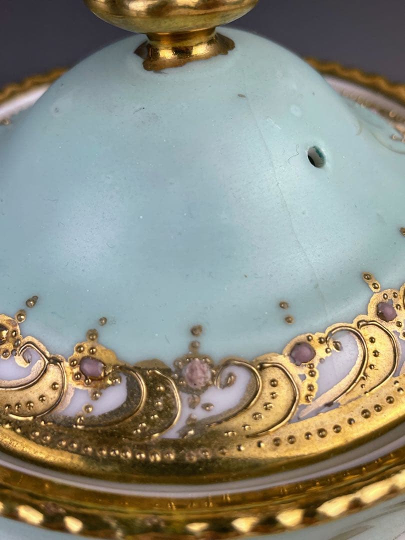 【訳あり】オールドノリタケ フライングスワン 脚付きティーポット ジュエル