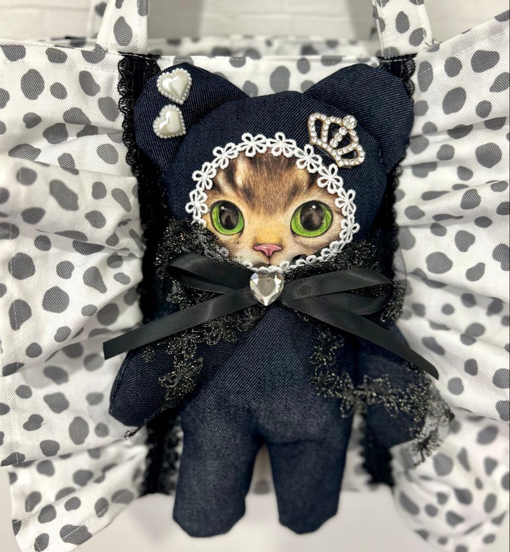 さ*ー様 コヤンイサムチョン　　デニム サンダーちゃん　フリルトートバッグ　♡