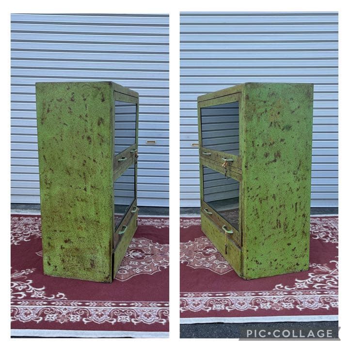 インダストリアル工業系◾️シャビーな風合い 2段キャビネット 整理棚/ レコード棚