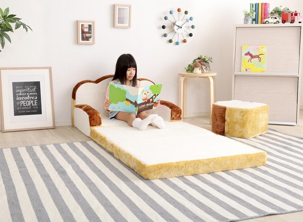 新品 送料込 低反発 かわいい食パンソファベッド 2WAY ふわふわのカバー