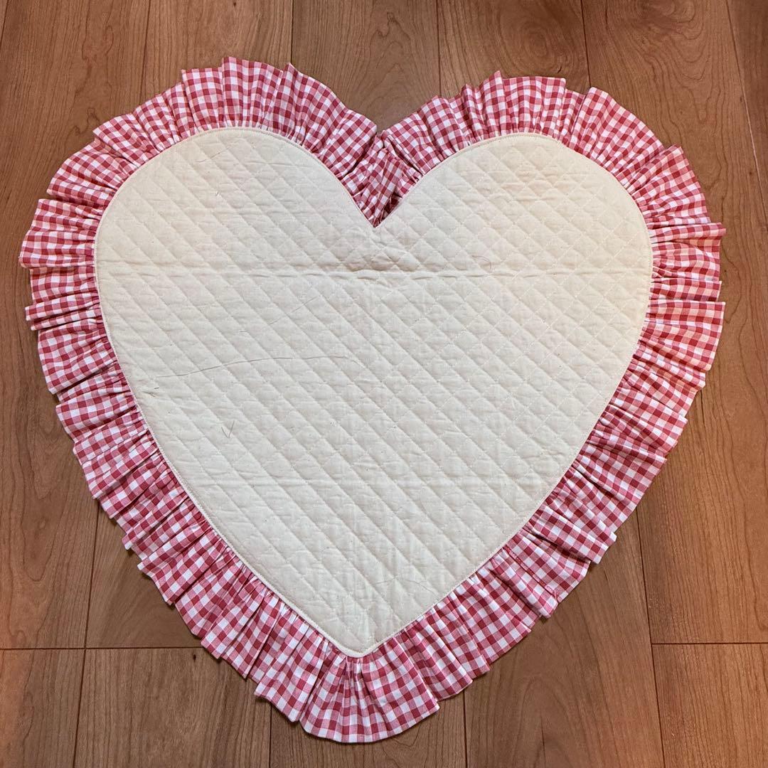 カフェマット　ハート　いちごチョコ　ハンドメイド