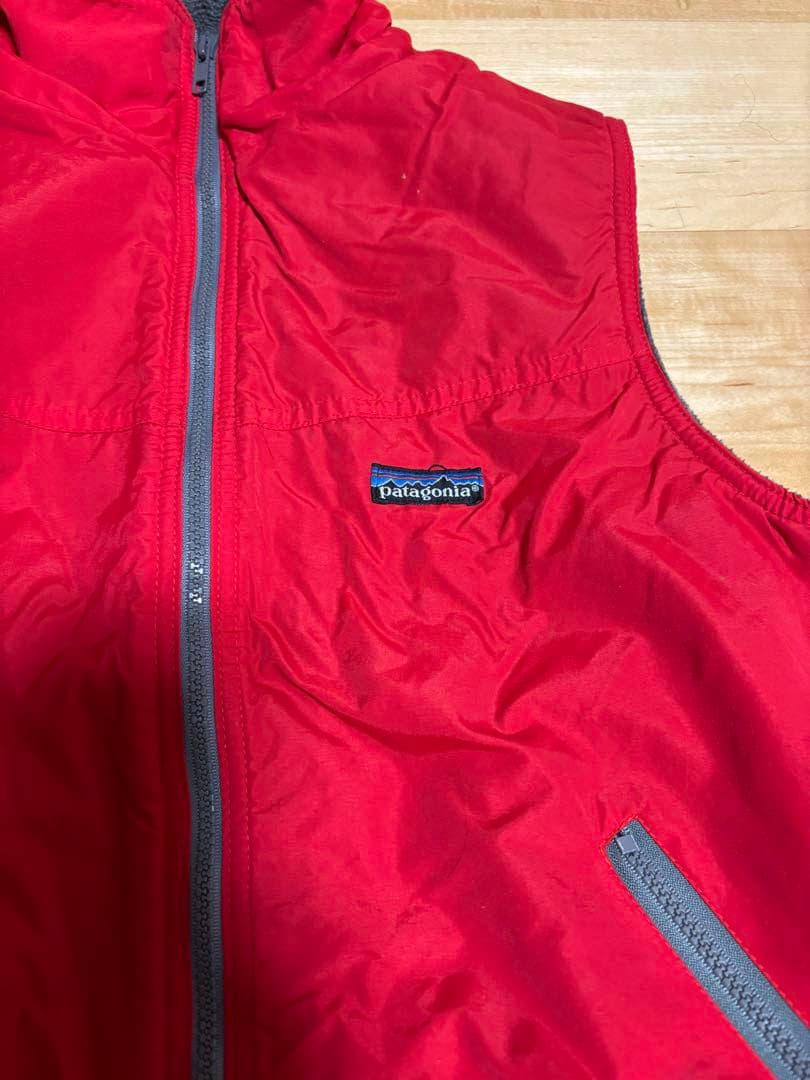 80s Patagonia シェルドシンチラベスト ヴィンテージ　古着　赤